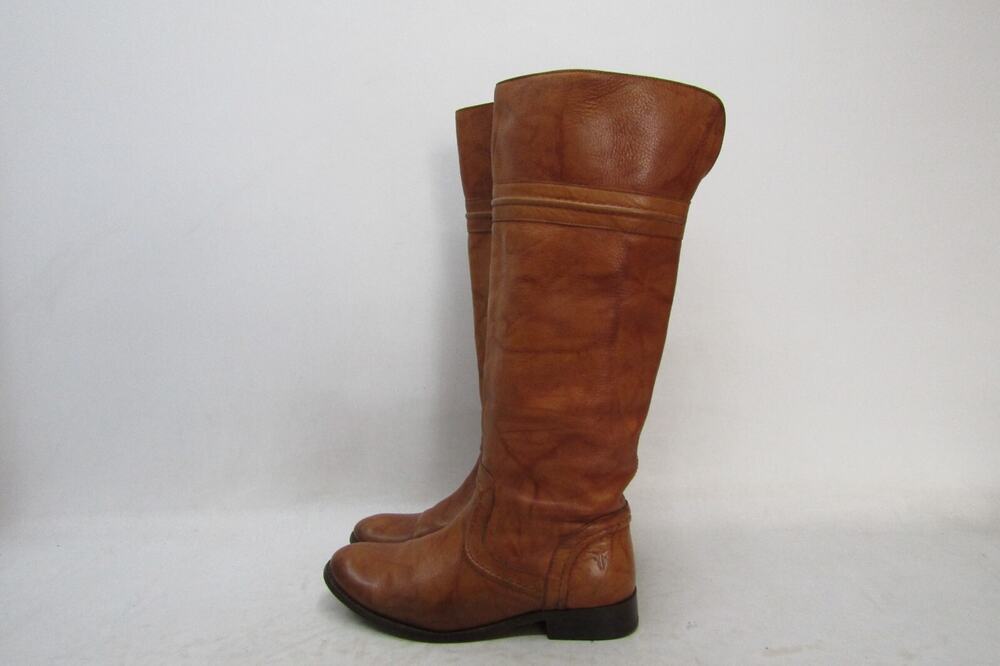 Frye Womens Size 7.5 B Brown Leather 16" Knee High Cowboy Fashion Boots